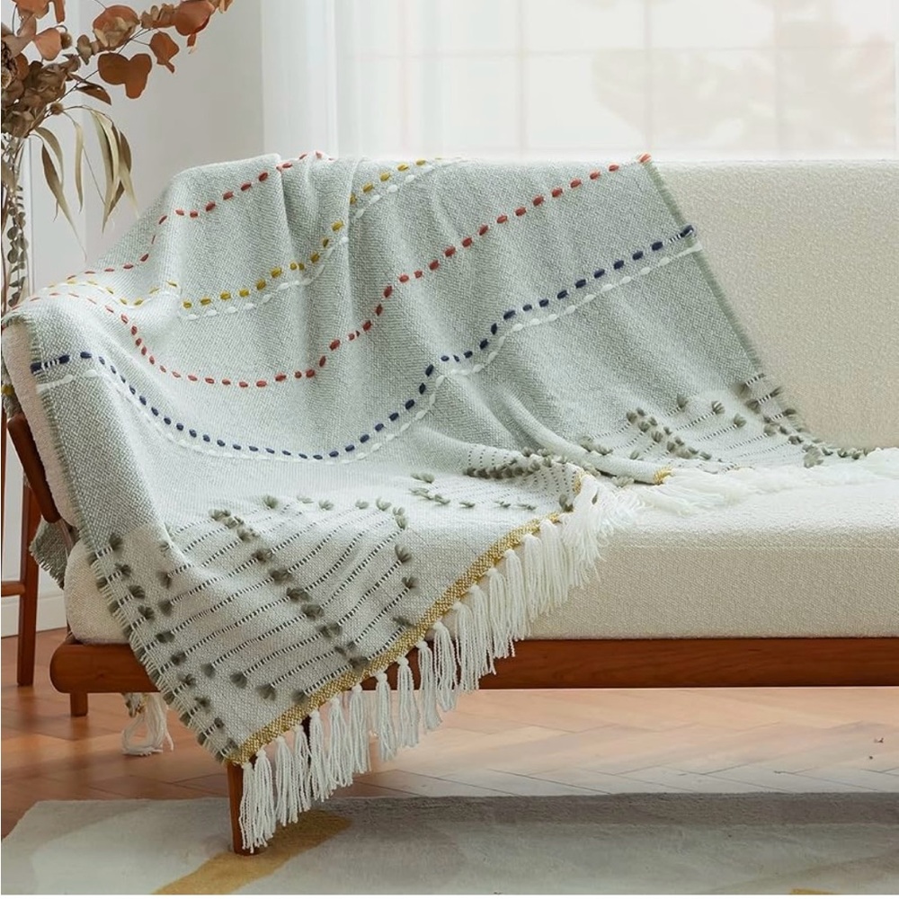 NEW - Amélie Home Boho Knitted Throw Blanket
